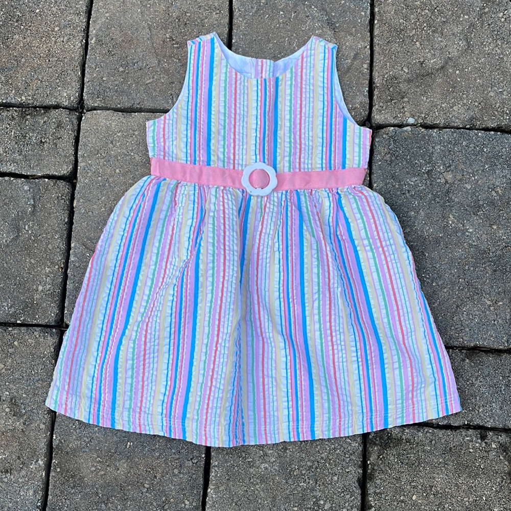 Sprockets  Striped Seersucker Summer Dress Girls 24 Months